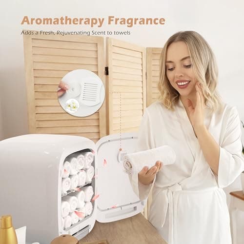 Keenray Hot Towel Warmer Cabinet, Professional Spa Towel Warmer with Digital Screen, Adjustable Timer and Delay, Customized Fragrance, Heat Dry & Wet Towels for Spa, Salon, Home 14 L Snow White - Thumbnail 6