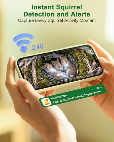 KinetCam Smart Squirrel Box with Camera,Predator-Proof,2K HD Wi-Fi Pet Watching Cam for Squirrel House, Auto Detect & Notify, Night Vision, APP Control, Squirrels Houses for Outside Nesting - Thumbnail 3