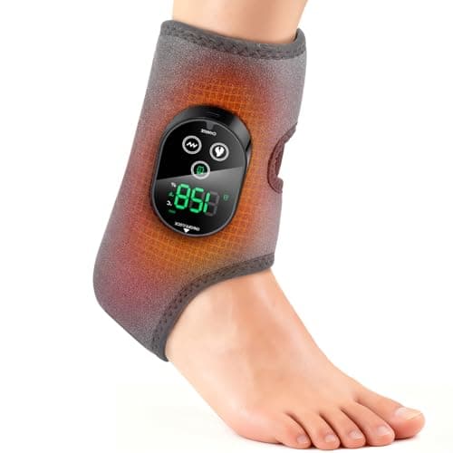 Cordless Foot and Ankle Massager for Pain Relief, FSA Eligible HSA, Rechargeable Foot Massager for Neuropathy Ankle Heating Pad Wrap with Massage for Circulation, 6Heat & 3Vibration Levels&Timer(Grey) - Image 1