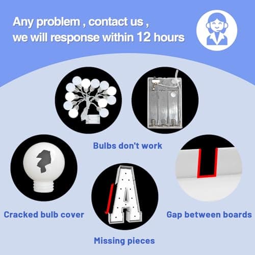 4FT Marquee Light Up Letters - Cool White Light Up Letters W with Fixed Water Bag, Party Decoration Large Marquee Light Up Letters can Be Used for Wedding Decoration, Birthday Party Decoration - Thumbnail 5