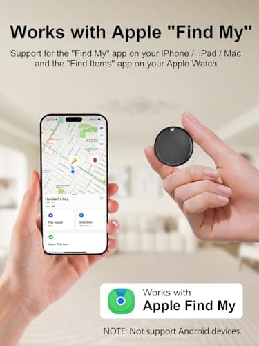 AI.QVOKA Tracker Tags, Smart Tag Work with Apple Find My (iOS Only), Waterproof Luggage Tracker, Key Finder for Luggage, Keys, Wallet, Bike, Bags (Black, 4 Pack) - Thumbnail 2