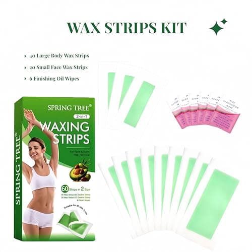 Wax Strips for Hair Removal, Waxing Kit for Women with Avocado Butter, 60 Count Face & Body Wax Strips for Bikini, Underarm, Leg, Lip & Eyebrow - Thumbnail 6