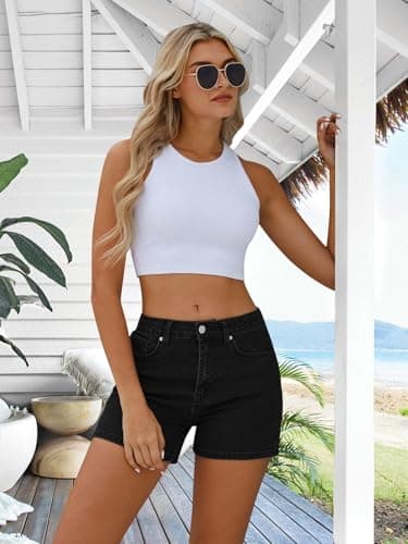 MixShe Linen Pants Women Plus Size Womens Clothing Shorts Fashion Western Outfit Black Small - Thumbnail 3