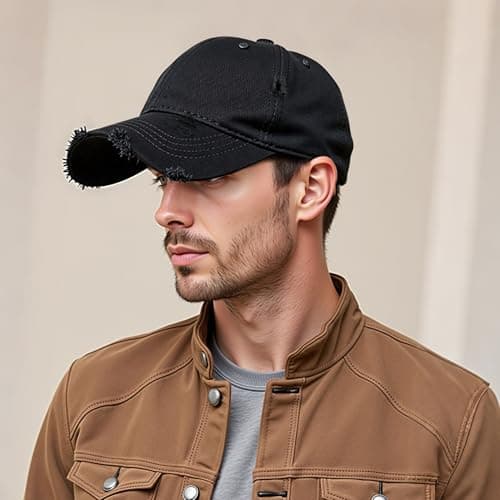 Vintage Baseball Cap for Men Women Distressed Golf Dad Hat Adjustable Washed Cotton Baseball Hat Unisex - Thumbnail 6