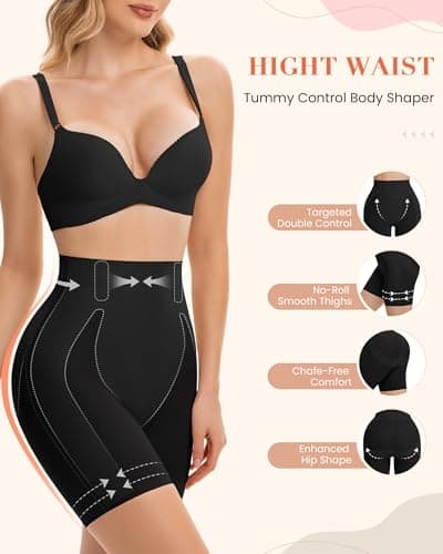 Everyday Shapewear Tummy Control Shorts for Women High Waist Seamless Body Shaper Butt Lifting Panties Thigh Slimmer Stomach Shapewear Under Dress - Thumbnail 3