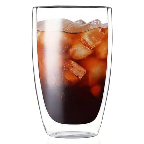 MESNEY 17oz Double Walled Glass Coffee Mugs, Insulated Clear Cappuccino Latte Glass Coffee Mugs for Home, Cafe & Restaurant, Durable Stackable Drinking Glasses - Image 1