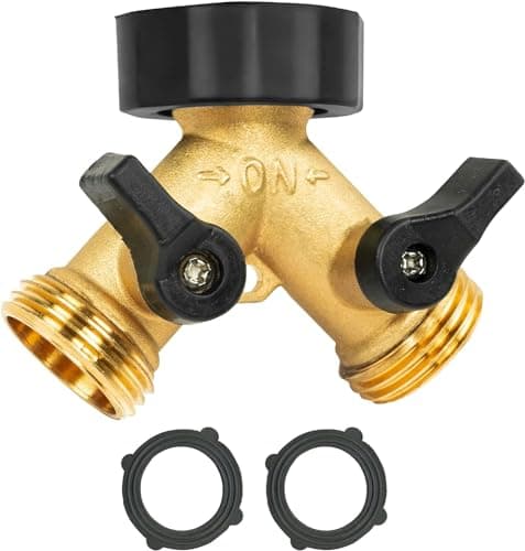 Garden Hose Splitter 2 Way Heavy Duty,Faucet Splitter, Outdoor Faucet Splitter, y Adapter for Water Hose, Water Spigot Splitter （1Pcs） - Image 1