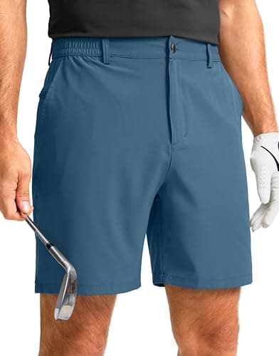 G Gradual Men's Casual Shorts 7" Lightweight Golf Shorts for Men Stretch with 3 Pockets Quick Dry Breathable Work Shorts Dusty Blue - Image 1