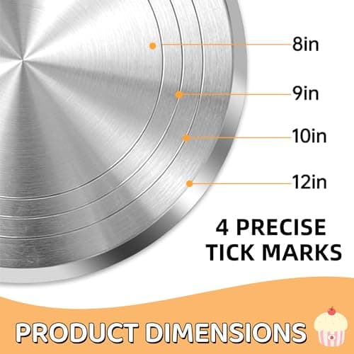 12-Inch Aluminum Alloy Cake Turntable for Frosting, Ultra-Smooth Rotating Icing Stand with Non-Slip Base, Heavy-Duty Decorating Rotating Cake Stand for Baking, DIY Crafts, and Cake Decoration - Thumbnail 4