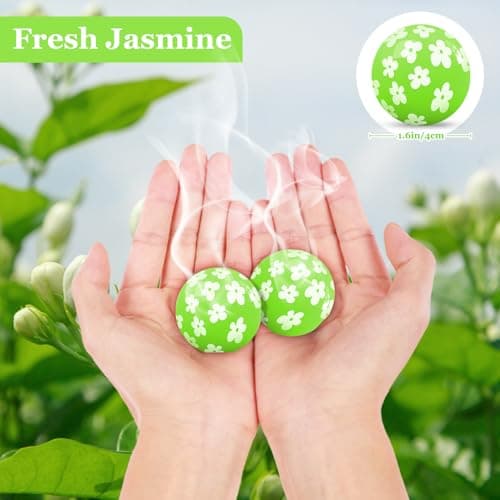 SCENTORINI Shoe Deodorizer Balls, Fresh Jasmine Scent * 6, Sneaker Deodorizer Balls Odor Eliminator, Long Lasting Shoe Fresheners for Smell Boots, Locker Gym Bag, Drawers, Small Spaces - Thumbnail 2