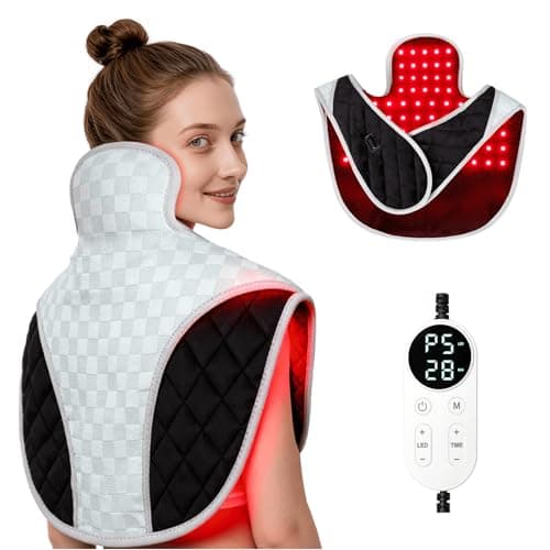 Red Light Therapy for Neck and Shoulders 3-in-1 LED Bead 660nm&850nm Infrared Light Therapy Belt for Neck Waist Back with Timer Remote Control Wearable Suitable for Home and Office Use - Image 1