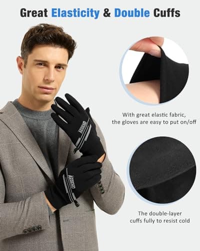 Aegend Lightweight Thin Running Gloves Touchscreen Anti-Slip Windproof Warm Finger Dexterity Gloves Liners Women Men Cycling Driving Texting Sports Working Activities Winter Spring Fall - Thumbnail 6