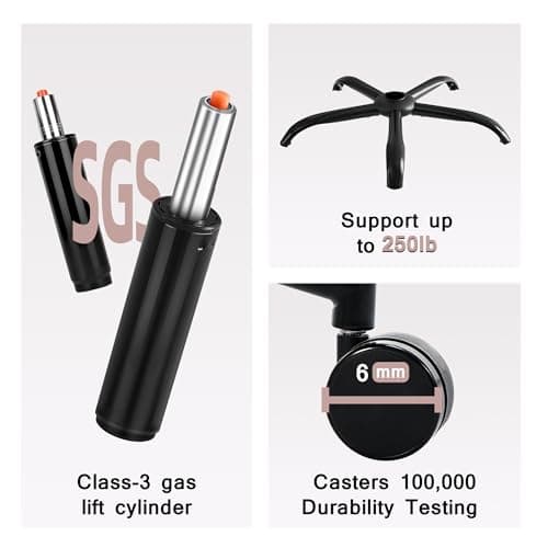 TOPOFIS Fabric Padded Home Office Chair Cloth Office Chair Comfortable Desk Chairs with Wheels Flip-up Arm Rest, Mid Back Small Computer Chair, Adjustable Height, Swivel, 250lb Capacity, Pink - Thumbnail 6