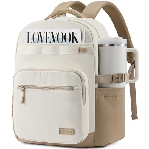 LOVEVOOK Laptop Backpack for Women with 40oz Tumbler Holder, Lightweight School Backpack Fits 15.6 Inch Laptop, Cute College Backpack for Work, Travel & Daily Commute - Image 1