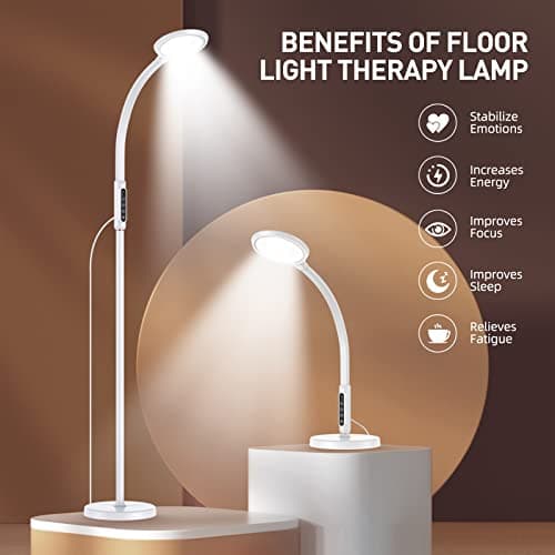 FBBJFF Light Therapy Lamp 11000 Lux, LED UV-Free Sunlight Lamp,Full Spectrum Happy Therapy Lamp with 10 Adjustable Brightness Levels, 2 in 1 Retractable Floor Light Therapy Lamp - Thumbnail 4