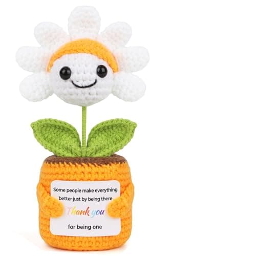 Sizobi Valentines Galentines Day Gifts for Women - Thank You Gifts Positive Daisy Emotional Support Crochet - Birthday Appreciation Easter Friendship Gifts for Best Friend Teacher Coworker Boss Nurse - Image 1