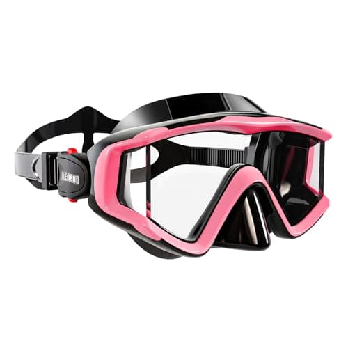 Aegend Snorkeling Diving Mask for Adult Youth Kids - Snorkel Gear 180° Panoramic View Leakproof Comfort, Perfect for Snorkeling, Freediving & Swimming (Pink, Adult) - Image 1