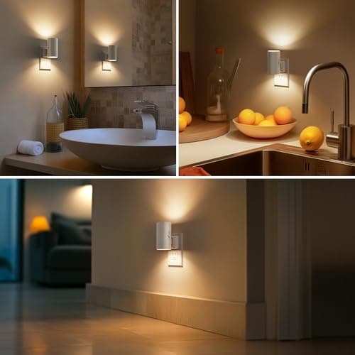 Briignite Night Lights Plug into Wall, Modern LED Night Light Plug in, Dusk to Dawn Sensor, Soft White 3000K, 0-100LM Adjustable Brightness, Dimmable NightLight for Hallway, Bedroom, Stairway, 2 Pack - Thumbnail 4