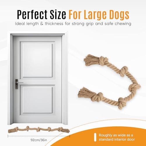 Ali+Oli Pets Dog Rope Toy for Large Dogs, Heavy Duty 5-Knot Cotton Tug-of-War Rope for Aggressive Chewers, Durable Interactive Chew Toy - Thumbnail 4