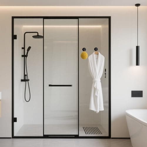 Xikelooy 4Pcs Suction Cup Hooks, Suction Cup Hooks for Shower,Removable Towel Hooks for Bathroom Window Glass Door Wall, Bath Robe Looafh Wreath Hook for Hanging (Black) - Thumbnail 3