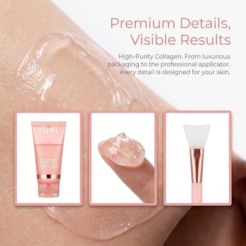Collagen Night Wrapping Mask, Collagen Overnight Glass Skin Peel Off Face Mask, Elasticity & Hydration Care, Restored Balance & Ongoing Renewal, Hydrolyzed Collagen For Glowing Skin,for all skin types - Thumbnail 5