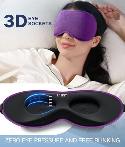 Vynix® Sleep Mask for Women Men - Eye Masks for Side Sleepers, 3D Contoured Night Blindfold 100% Blockout Pressure-Free, Soft Lightweight Breathable Eye Cover Shade Sleeping for Airplane, Travel, Nap - Thumbnail 5