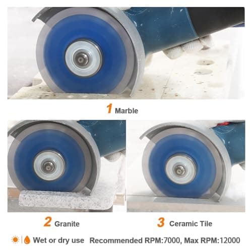 Diamond Turbo Cutting Blade 5",BRSCHNITT 2pcs Diamond Saw Blade for Granite,Marble,Concrete,Porcelain Tile,Ceramic Tile,Masonry - Thumbnail 2
