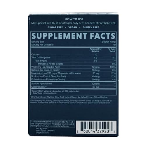 HackU Hydration Hack Electrolyte & Skin Hydration Packets – Sugar Free, Bloat-Free Drink Mix with Magnesium, Hyaluronic Acid & Ceramides for Daily Glow & Moisture Support - Thumbnail 6