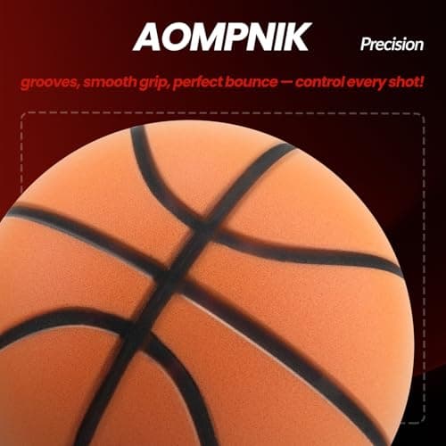 Aompnik Silent Basketball Size 7- Grooved Dribble Dream Silent Basketball, Pro PU Form Indoor Ball for Training Home & Indoor Activities. Real Feel Higher Bounce Quieter. - Thumbnail 2