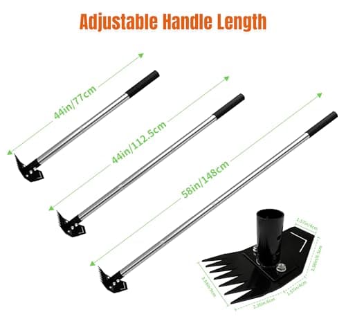 ATLRGISL Weed Puller Tool with Long Handle, Manual Weed Remover Tool, 2 in 1 Weed Rake&Grabber and Garden Hoe, Dandelion Gardenia Heavy Duty Uprooting Tool for Yard, Lawn and Garden, 58Inch - Thumbnail 6