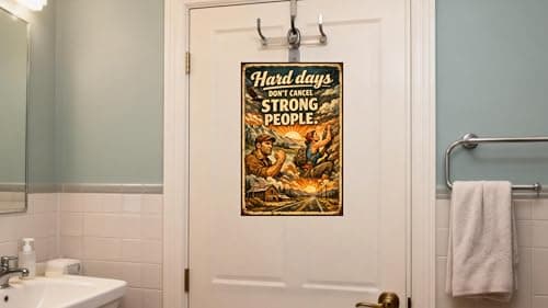 Hard Days Dont Cancel Strong People Tin Sign Inspirational Quote Metal Wall Decor Mountain Climbing Art Rustic Motivation Plaque Vintage Courage Poster For Home Office Cabin Garage 8x12 Inch - Thumbnail 3