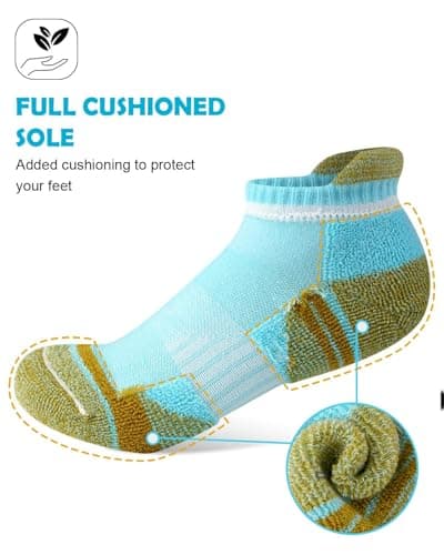 Etmdoeve Womens Ankle Running Socks Cushioned Anti-Blister Comfort Athletic Socks (5 Pairs) - Thumbnail 6