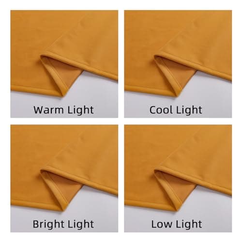 Joydeco Yellow Velvet Curtains 96 inch Length 2 Panels, Luxury Blackout Rod Pocket Thermal Insulated Window Curtains, Super Soft Room Darkening Drapes for Living Dining Room Bedroom,W52 x L96 inches - Thumbnail 6