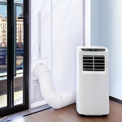 Loviga Portable Air Conditioner Sliding Door Vent Kit, 100% Sealing Sliding Door AC Vent Kit Seal Kit, Fit Both 5" & 6" Hose, Keep Hot Air Out, Length Adjustable, Waterproof,31X79~86 Inch - Image 1