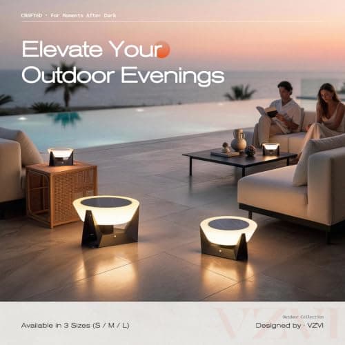 VZVI Solar Lanterns Outdoor, 3000K LED Medium Solar Floor Lamp Waterproof with IP54, Dusk to Dawn Outdoor Floor Lamp, E26 Lantern for Porch, Modern Dimmable Lantern for Patio Deck Yard, Garden Lights - Thumbnail 4