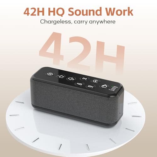 Rechargeable White Noise Machine with 3000mAh Battery - Bluetooth Sleep Sound Machines with Lullabies & Fan Sounds, Auto-Off Timer, Perfect for Office Privacy, Noise Canceling & Sleep Improvement - Thumbnail 3