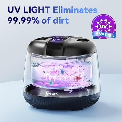 UMPOPO Ultrasonic Retainer Cleaner Machine 48kHz, Dental Cleaning Pod, Ultrasonic Retainer Cleaner for Dentures, Aligners, Mouth Guards, Toothbrush Heads and Jewelry with 200ML Capacity, LAB Supply - Thumbnail 2