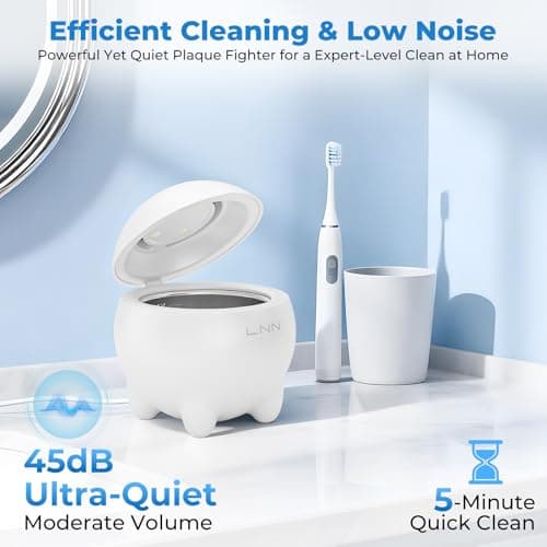 LNN Ultrasonic Retainer Cleaner - 45kHz Dental Cleaner with UV Light for Dentures, Mouth Guards, Aligners, Retainers & Toothbrush Heads - 180ML Capacity, Safe Deep Cleaning - Thumbnail 6