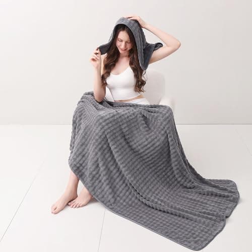 KBY Bath Towels Set 6 Piece 40x80 Inches，2 Extra Large Bath Sheets 2 Hand Towels 2 Washcloths，Highly Absorbent Quick Dry Microfiber,Ultra Soft Towel Set for Bathroom，Spa，Gym， Hotel (Charcoal Gray - Thumbnail 3