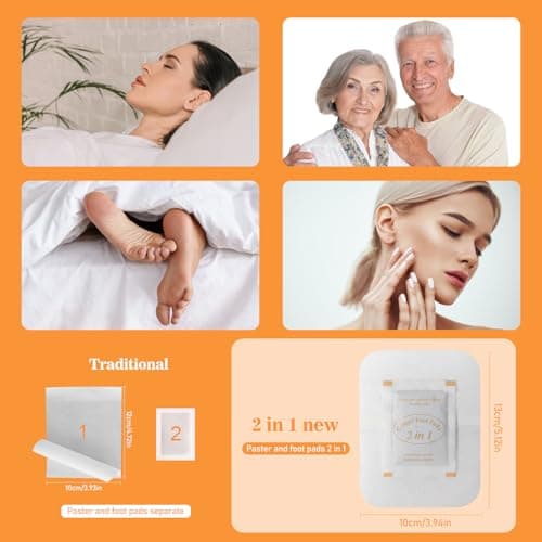 TEWEAE 2 in 1 Ginger Foot Pads, 120 Pads Tear and Use, Premium Natural Ingredients Ginger Powder, Bamboo Vinegar FootPads with ''Stay in Place'' Adhesive Pads Sheet - Thumbnail 6