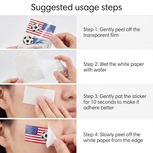 2026 World Cup Temporary Tattoos Sticker for Soccer Fans, 60PCS 20 Sheets Country Flags Tattoo Stickers for all Ages Boy Girl Teen Soccers Party Game Days Watch Parties, Waterproof Sweat Proof Vinyl - Thumbnail 6