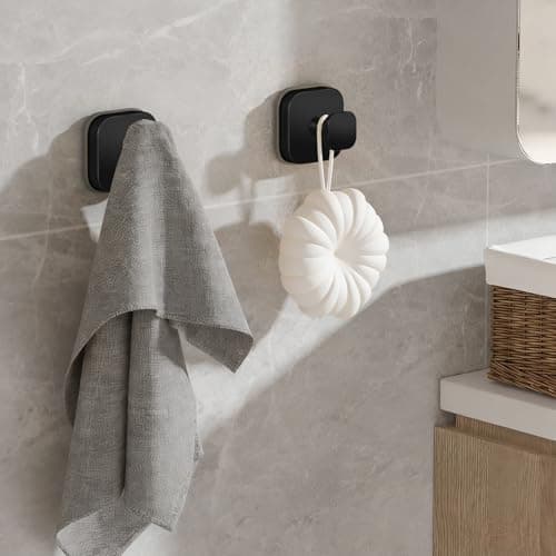 MOTAIPEAK Suction Cup Hooks for Shower, Shower Hooks for Inside Shower, No Drill Strong Hold Towel Hooks, Waterproof Removable Hooks for Bathroom Wall, Glass, Tile, Door – Black (4 Pack) - Thumbnail 4