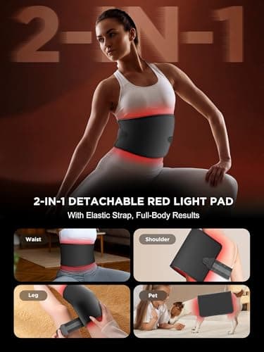 INTEO Red Light Therapy for Body and Face, 2-in-1 Red Light Therapy with Detachable, Infrared Light Therapy Lamp 660nm 850nm for Body at Home with Protective Glasses Elastic Strap, 46.5in Height - Thumbnail 2
