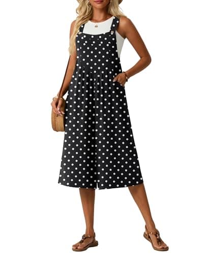 Lepunuo Rompers for Women Plus Size Summer Casual Jumpers Boho Short Jumpsuits Bib Overalls with Pockets Vacation - Image 1
