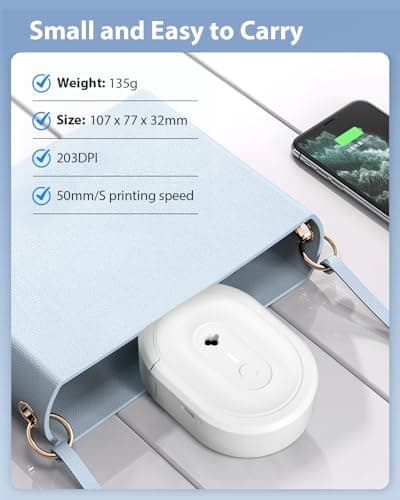 NDYIN Label Maker Machine with Tape, N12 Portable Bluetooth Label Printer, Wireless Mini Label Makers Thermal Sticker with Multiple Templates for Home, Kitchen, School, Office Organization, White - Thumbnail 6