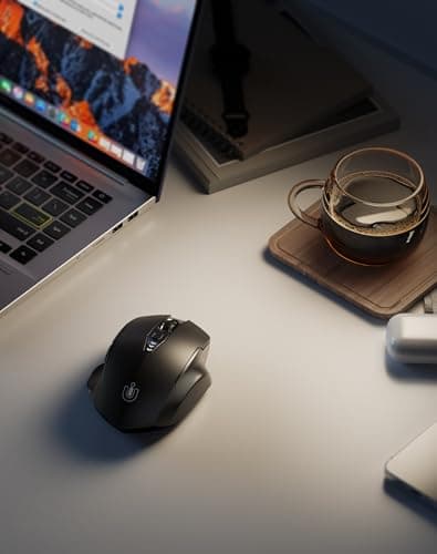 Uineer Wireless Bluetooth Mouse,[Upgraded] Rechargeable (BT 5.0/4.0+2.4G Hz),Computer Mouse with Visible Battery Level, 4 Adjustable DPI, Portable PC Mouse for MacBook Chromebook,Black - Thumbnail 6