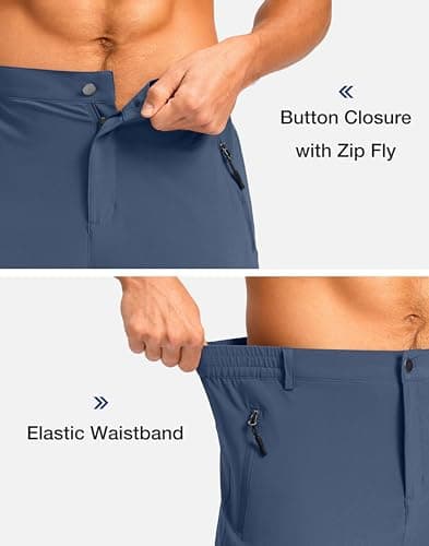 Pudolla Men's Hiking Shorts 11" Lightweight Cargo Work Shorts for Men Summer Travel Golf Casual Outdoor with 5 Pockets(Tibetan Blue XX-Large) - Thumbnail 6