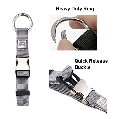 2PCS Add a Bag Luggage Strap Jacket Gripper,Heavy Duty Luggage Straps Carry-on Baggage Suitcase Straps Belts Travel Accessories Carry Your Extra Bags (Grey) - Thumbnail 2