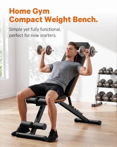 WECENI Adjustable Weight Bench,Adjustable weight bench, Multi-Functional Foldable workout Bench Press with 660 LBS Capacity, Strength Training Equipment gym for Home, Full heavy duty fitness bench gym at home. - Thumbnail 2