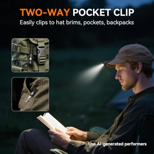 TUNENGE S5 1400 Lumens Mini Flashlight Rechargeable- Super Bright LED Pocket Light with Magnet & Clip, Red/Orange Diffuser,Small AA EDC Flashlight for Outdoor, Camping, Hiking, Emergency - Thumbnail 6